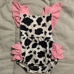 Cowprint sunsuit bubble